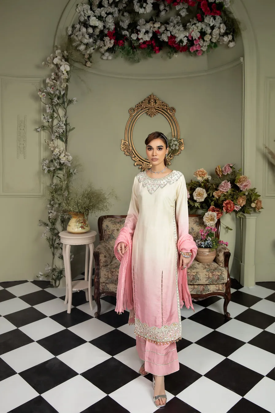 3PC RAWSILK HANDWORK DRESS BY AIN 07