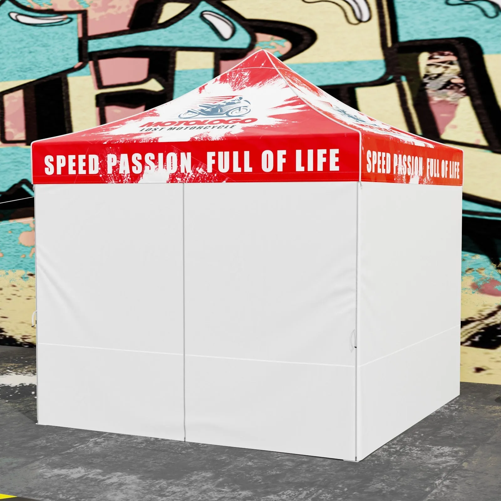 4-Piece Sunwall/Sidewalls for 10x10 ft Aluminum Custom Canopy Only, Includes 3 Sidewalls and 1 Entry Wall, Pack of 4, White