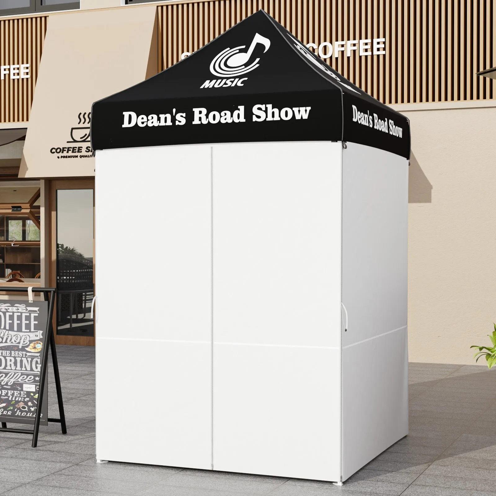 4-Piece Sunwall/Sidewalls for 5x5 ft Steel Custom Canopy Only, Includes 3 Sidewalls and 1 Entry Wall, Pack of 4, White