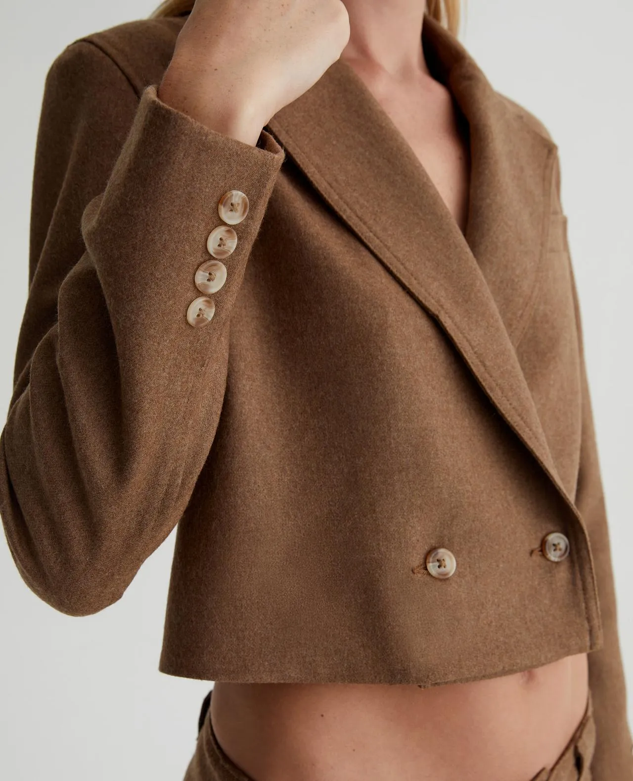 AG EmRata Cropped Blazer  - Umber