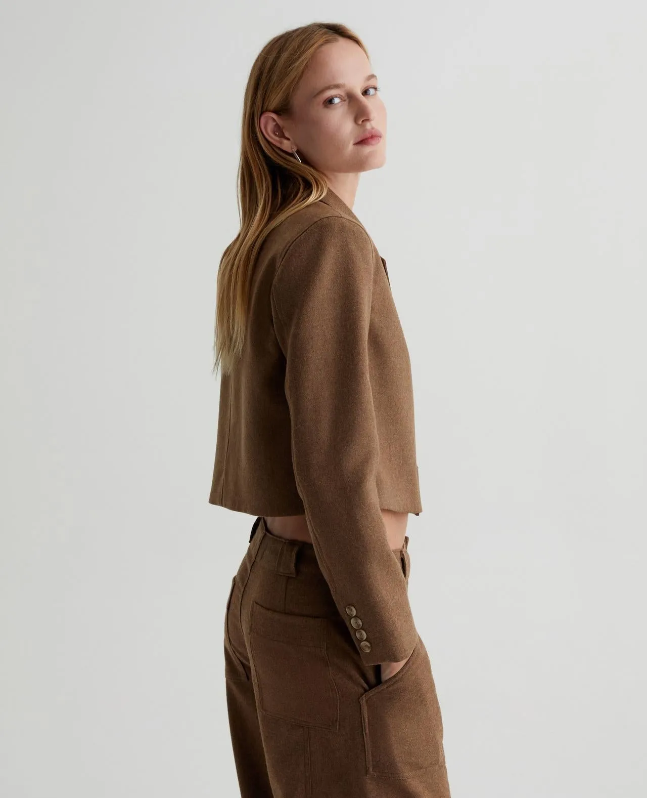AG EmRata Cropped Blazer  - Umber