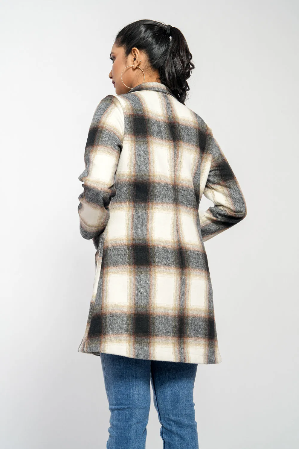 Brush Fabric Double-Breasted Blazer