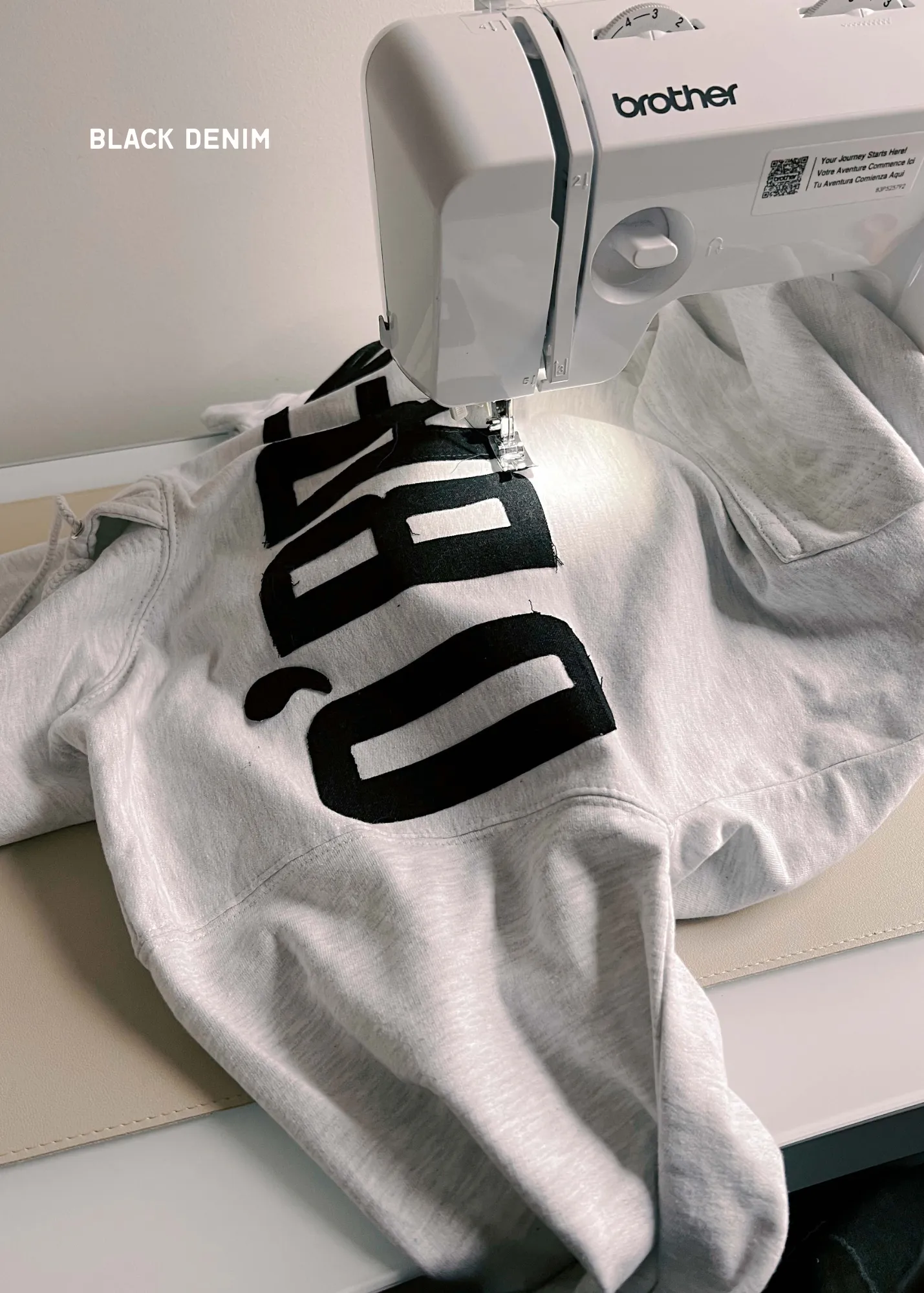 Custom Adult Denim Name/Number Patchwork Sweatshirt