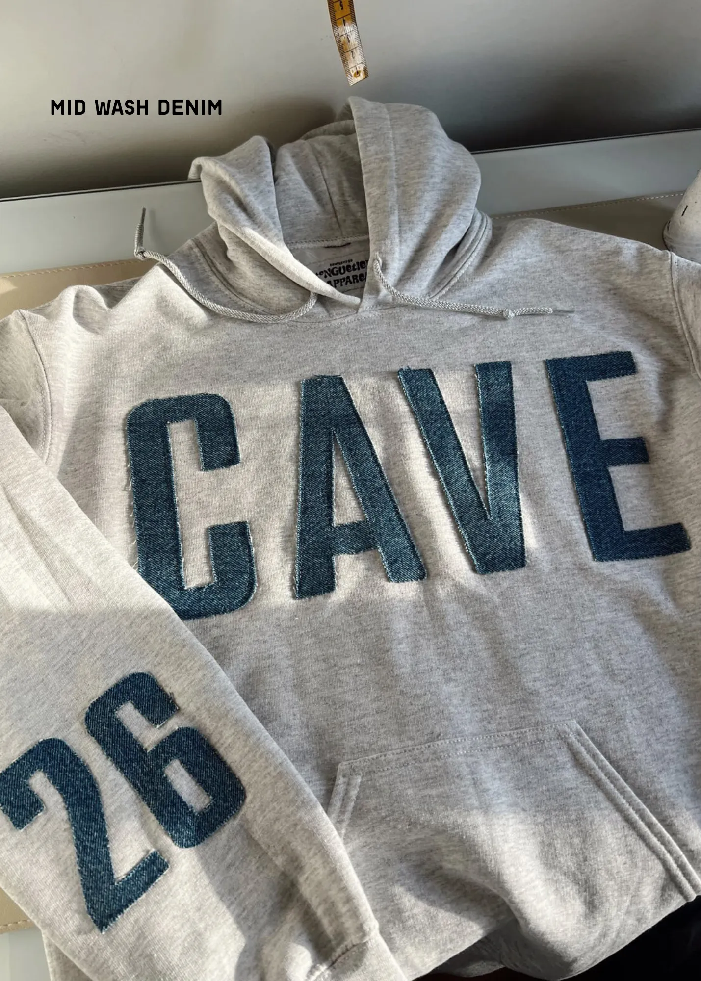 Custom Adult Denim Name/Number Patchwork Sweatshirt