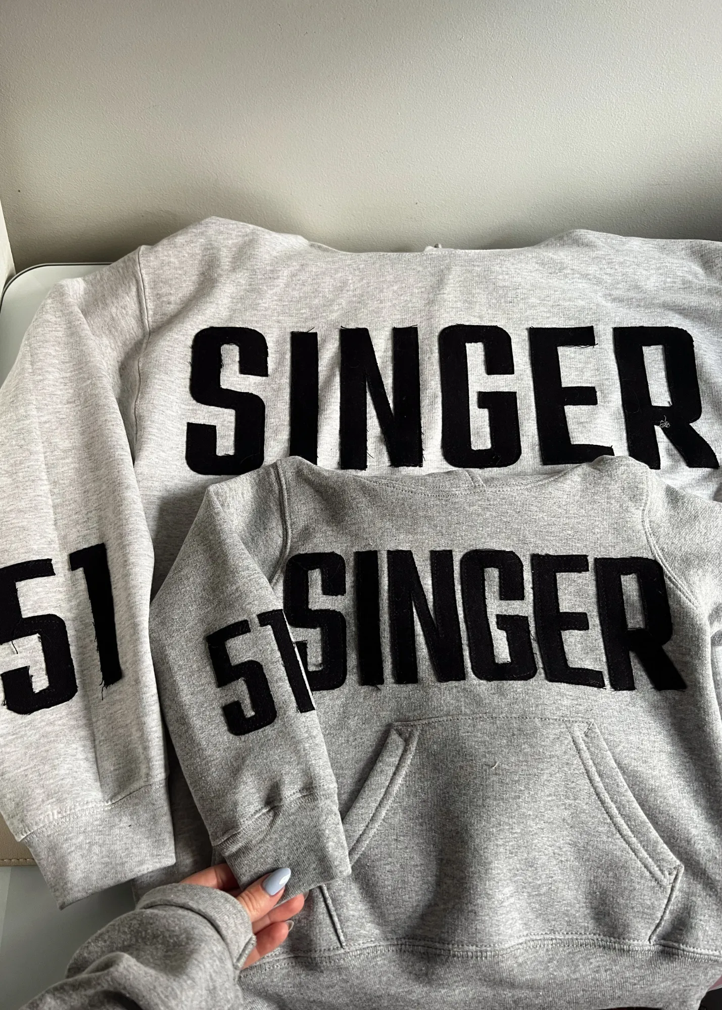 Custom Kids Denim Name/Number Patchwork Sweatshirt