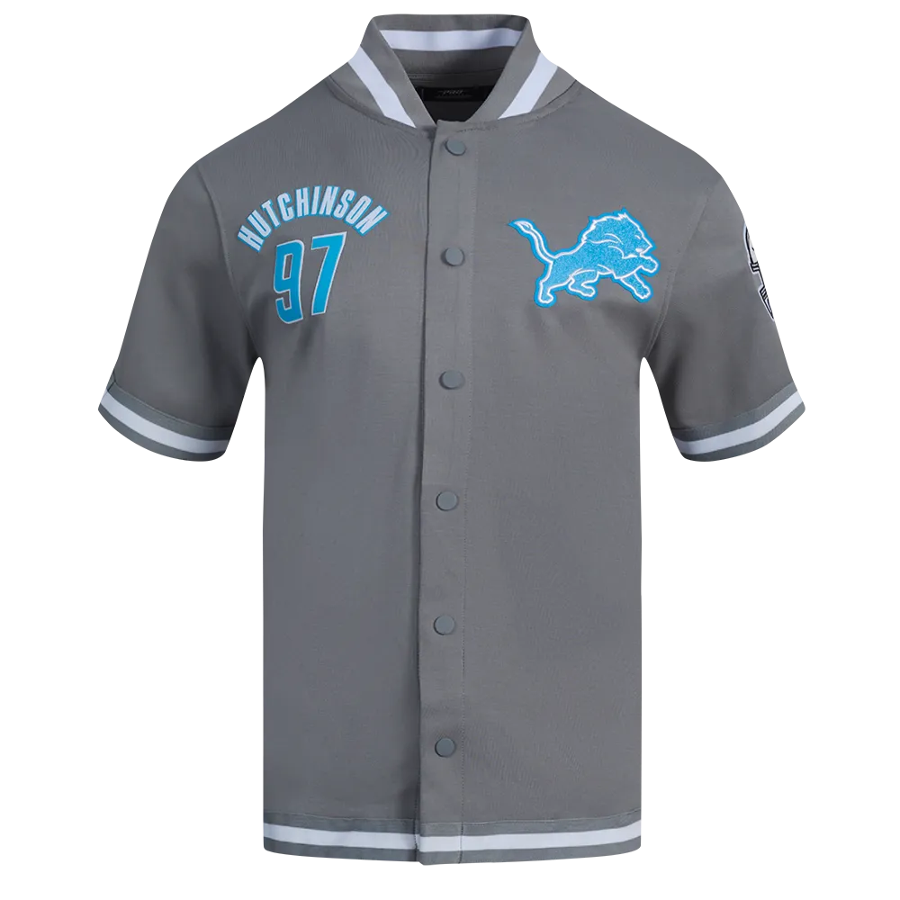 DETROIT LIONS AIDAN HUTCHINSON #97 CLASSIC MEN'S WARM UP JACKET\ (GRAY)