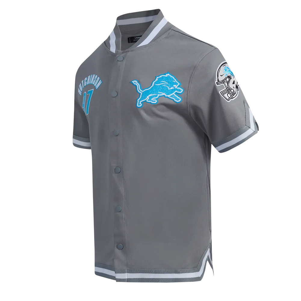DETROIT LIONS AIDAN HUTCHINSON #97 CLASSIC MEN'S WARM UP JACKET\ (GRAY)