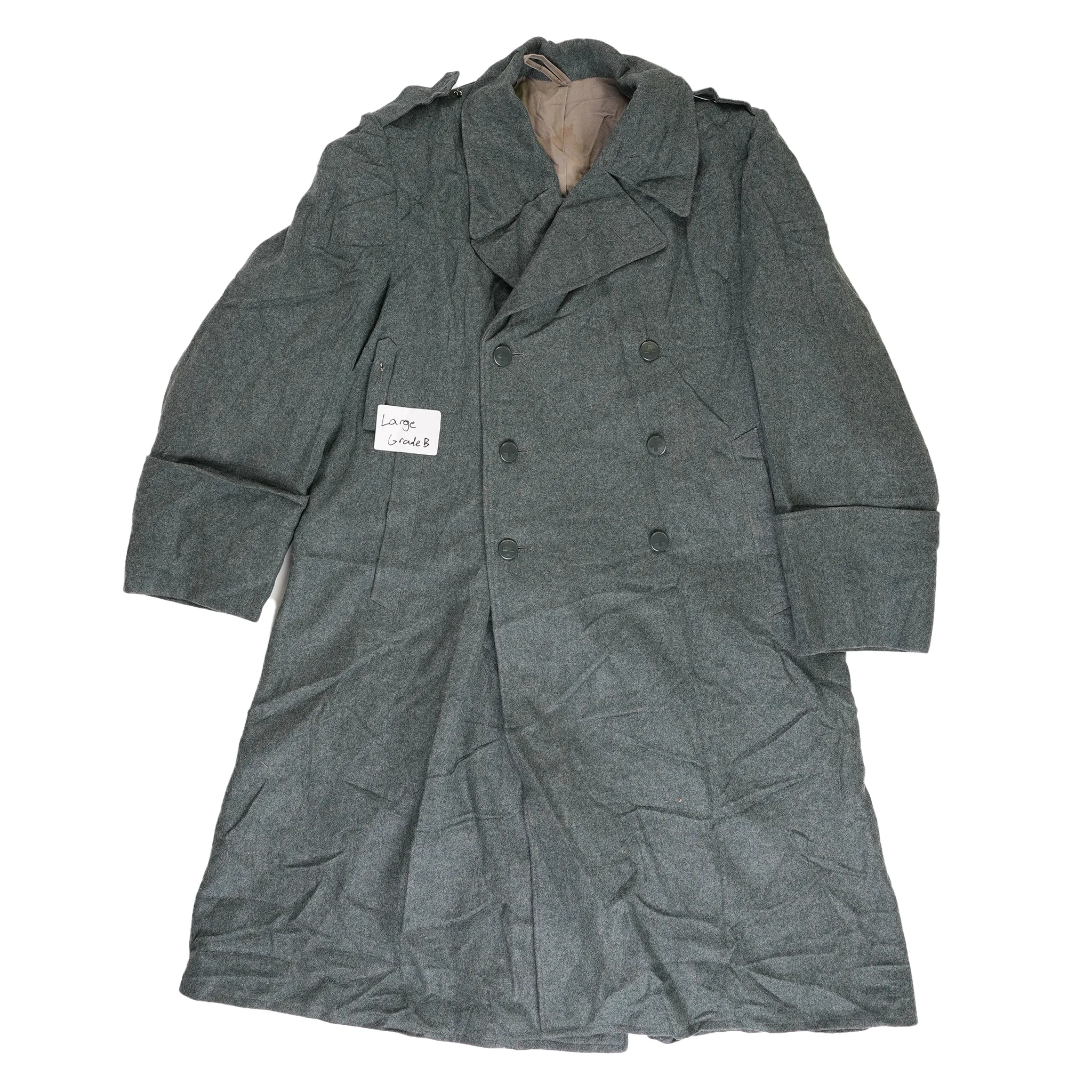Grade 2 Swiss Grey Wool Greatcoat (Plastic Buttons)