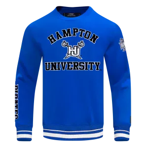 HAMPTON UNIVERSITY CLASSIC MEN'S STACKED LOGO FLEECE CREWNECK (ROYAL BLUE)