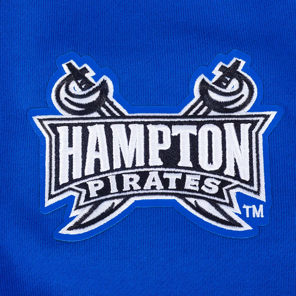 HAMPTON UNIVERSITY CLASSIC MEN'S STACKED LOGO FLEECE CREWNECK (ROYAL BLUE)