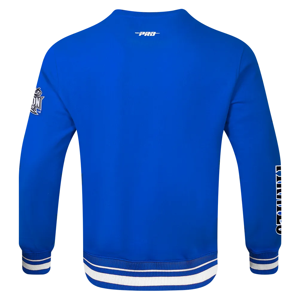 HAMPTON UNIVERSITY CLASSIC MEN'S STACKED LOGO FLEECE CREWNECK (ROYAL BLUE)