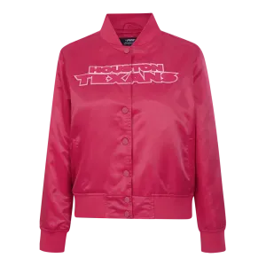 HOUSTON TEXANS CLASSIC TRIPLE PINK WOMEN'S SATIN JACKET (BEETROOT PURPLE)