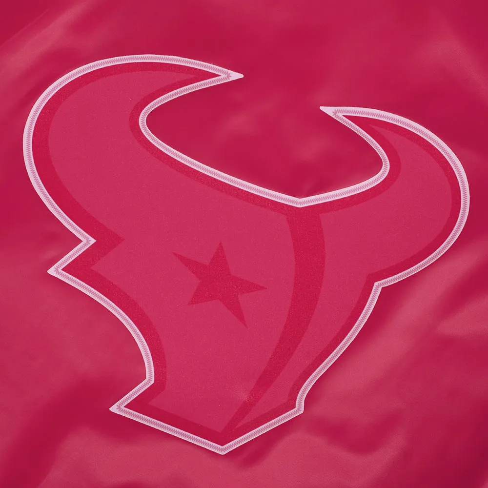 HOUSTON TEXANS CLASSIC TRIPLE PINK WOMEN'S SATIN JACKET (BEETROOT PURPLE)