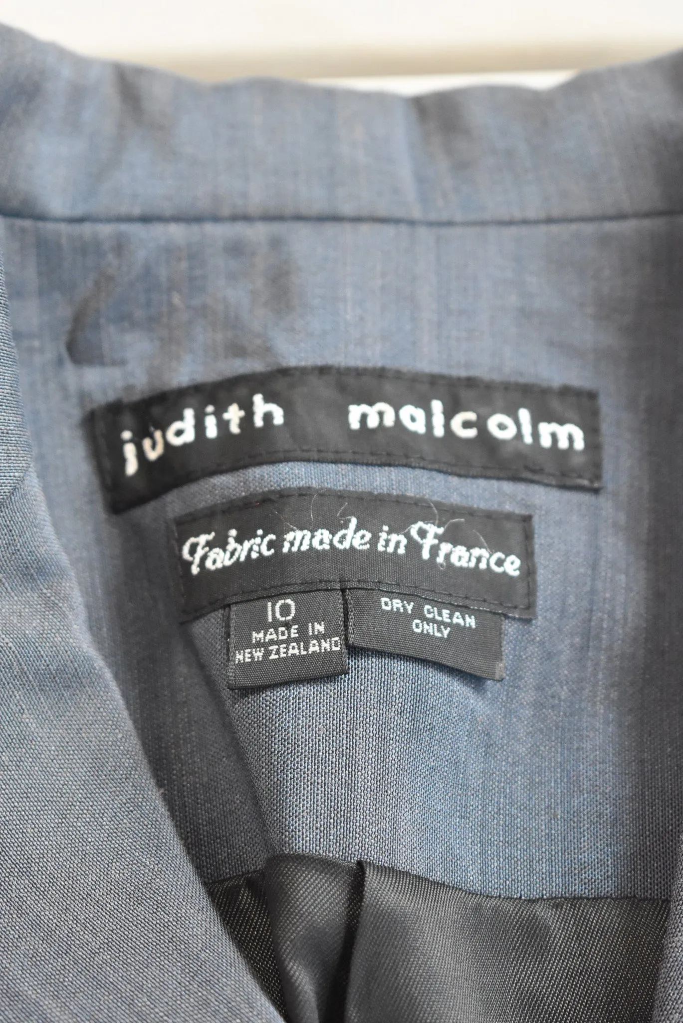Judith Malcolm NZ made metallic blue blazer, 10