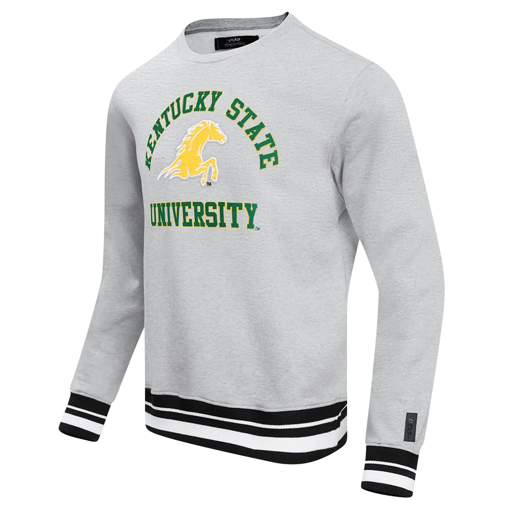 KENTUCKY STATE UNIVERSITY CLASSIC STACKED LOGO FLEECE CREWNECK (HEATHER GRAY/BLACK)
