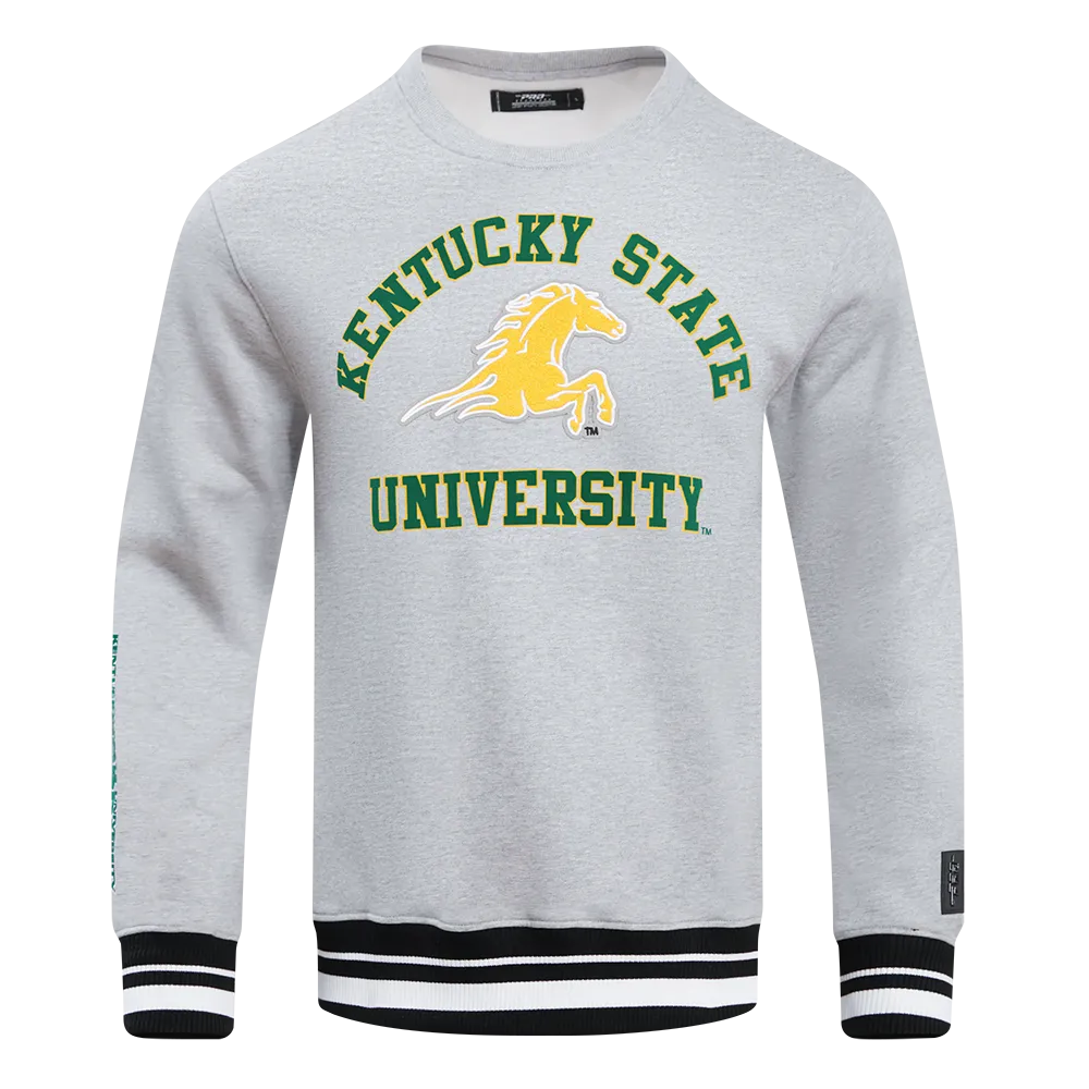 KENTUCKY STATE UNIVERSITY CLASSIC STACKED LOGO FLEECE CREWNECK (HEATHER GRAY/BLACK)