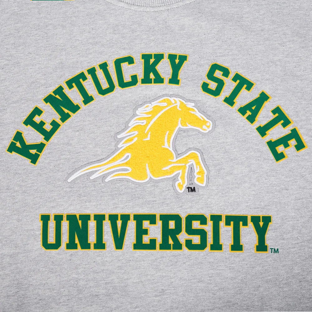 KENTUCKY STATE UNIVERSITY CLASSIC STACKED LOGO FLEECE CREWNECK (HEATHER GRAY/BLACK)
