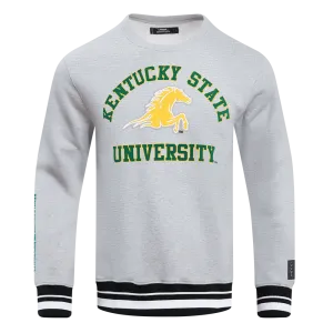 KENTUCKY STATE UNIVERSITY CLASSIC STACKED LOGO FLEECE CREWNECK (HEATHER GRAY/BLACK)