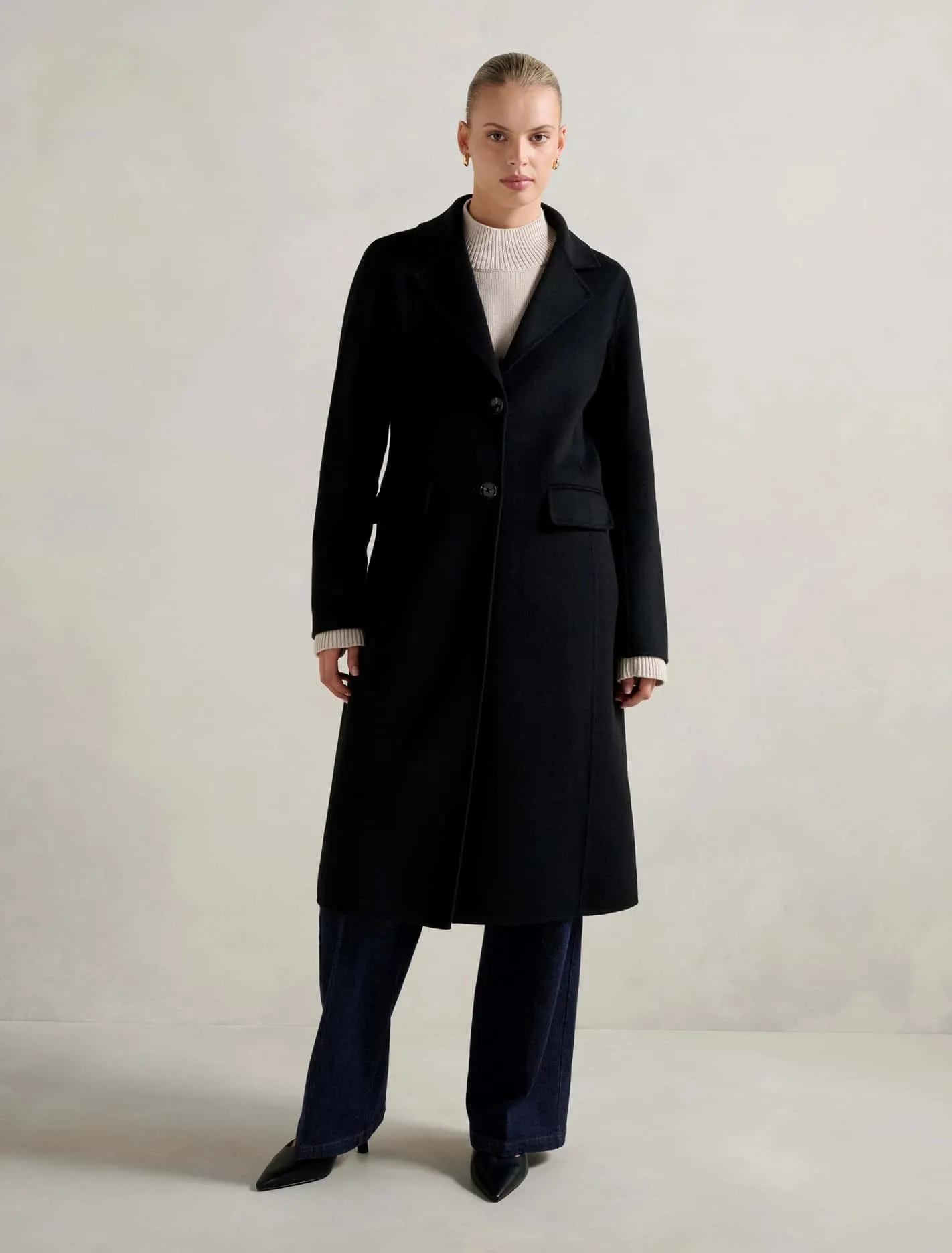 Leanna Felled Single Breasted Coat
