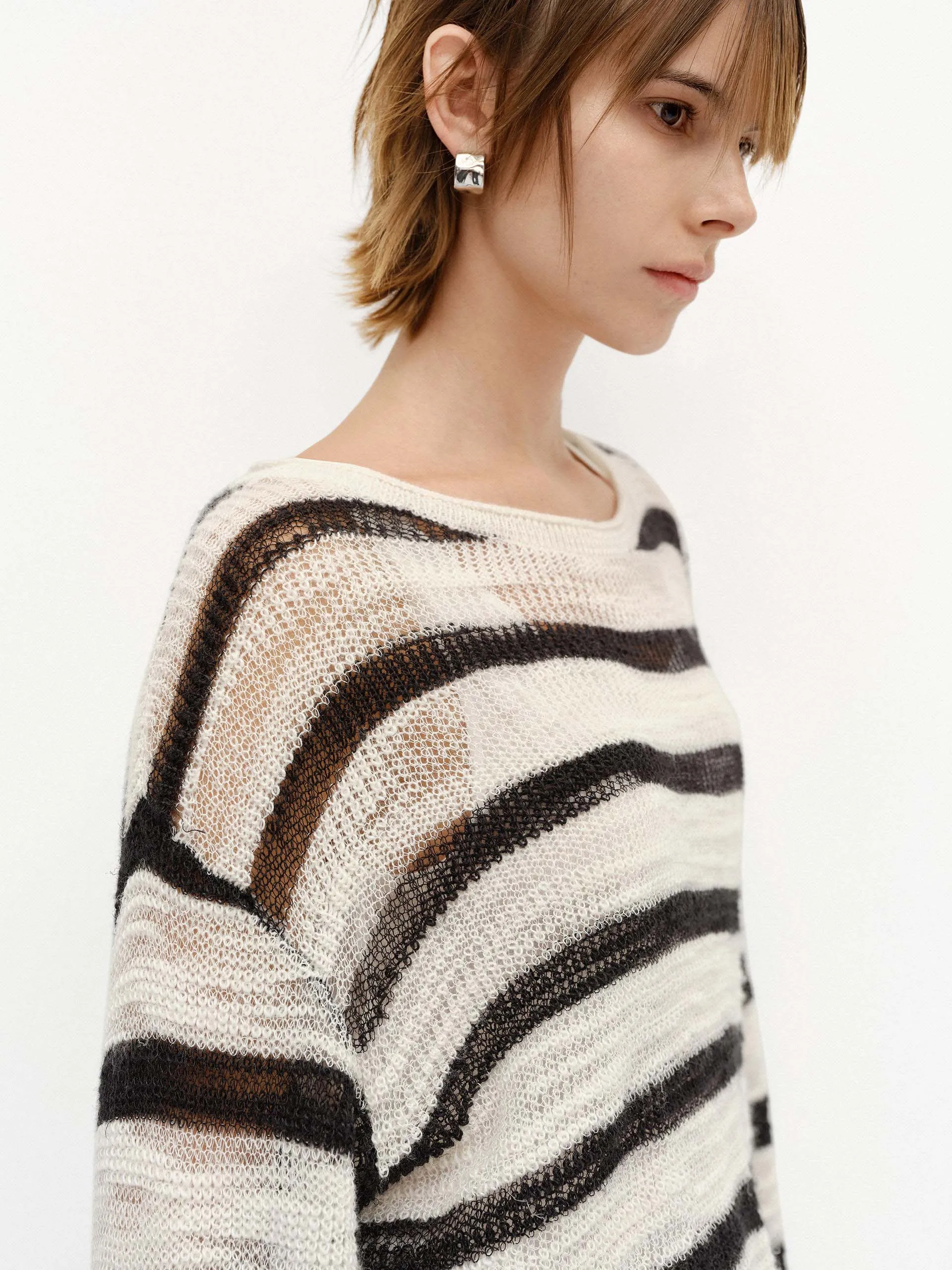 Lightweight Stripe Knit Sweater