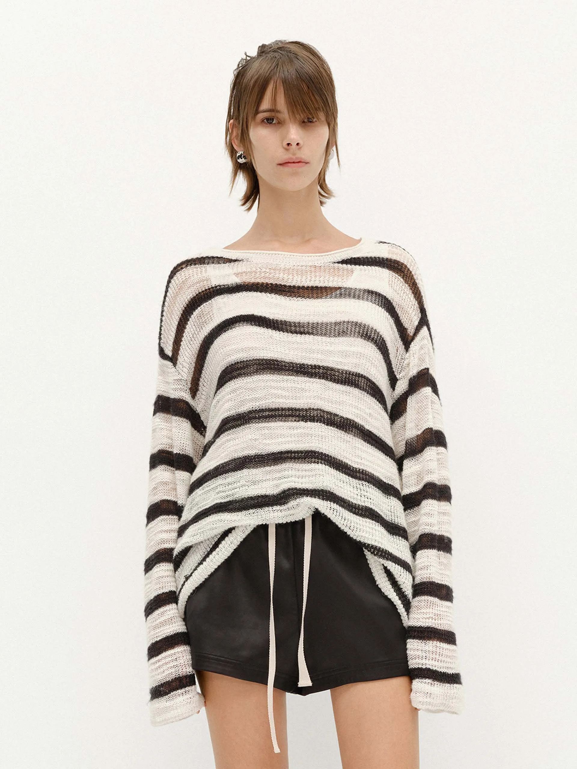 Lightweight Stripe Knit Sweater