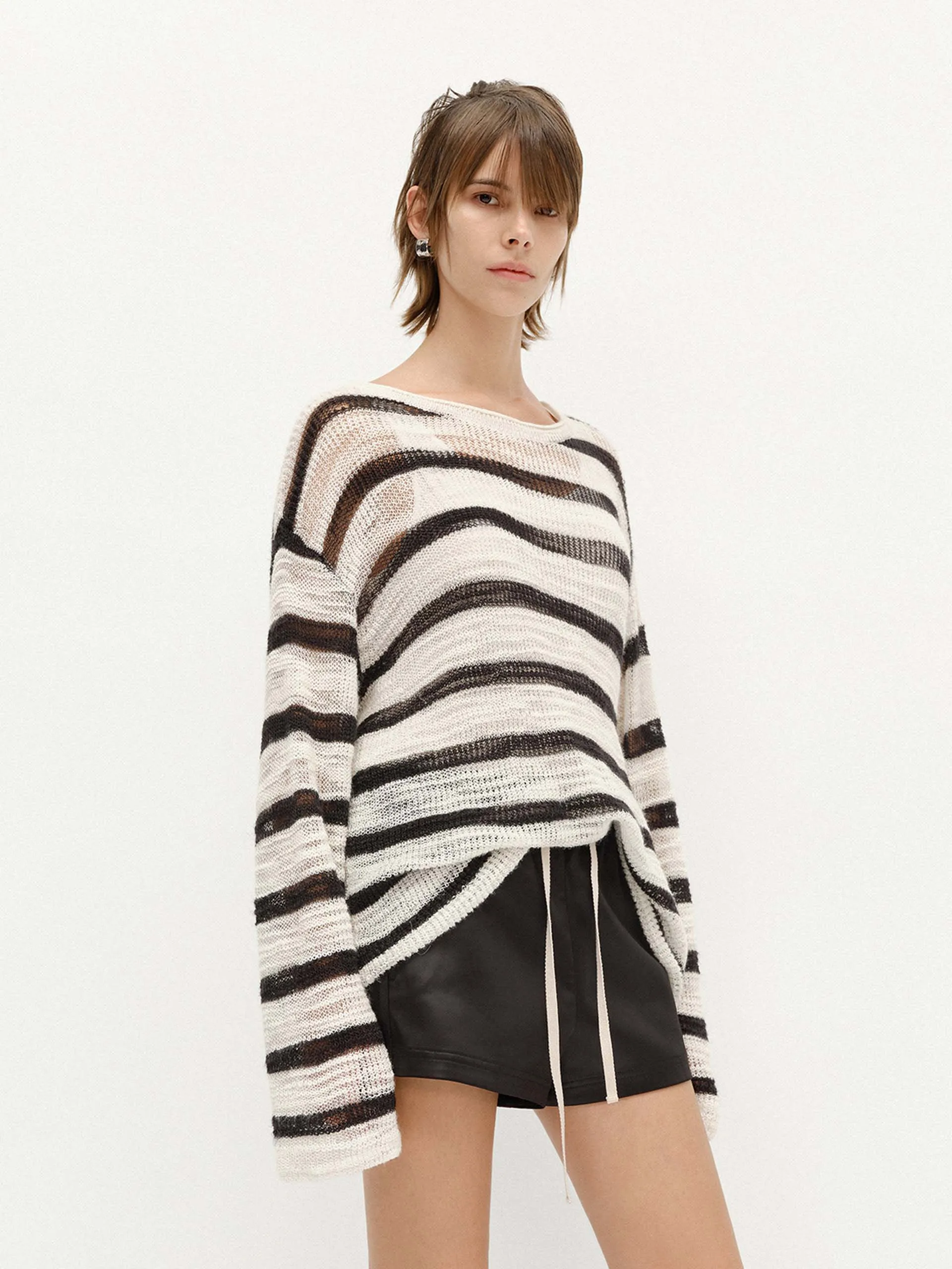 Lightweight Stripe Knit Sweater