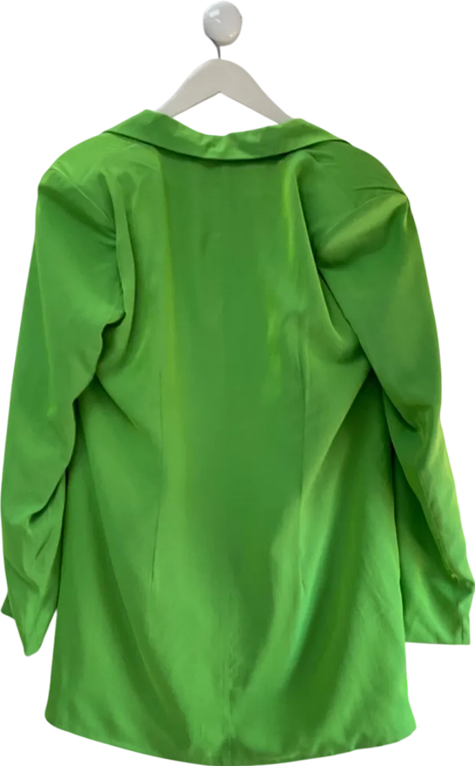 Nasty Gal Green Shimmer Double Breasted Oversized Blazer Dress UK 10