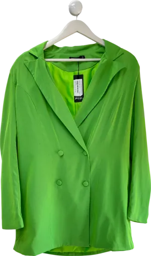 Nasty Gal Green Shimmer Double Breasted Oversized Blazer Dress UK 10