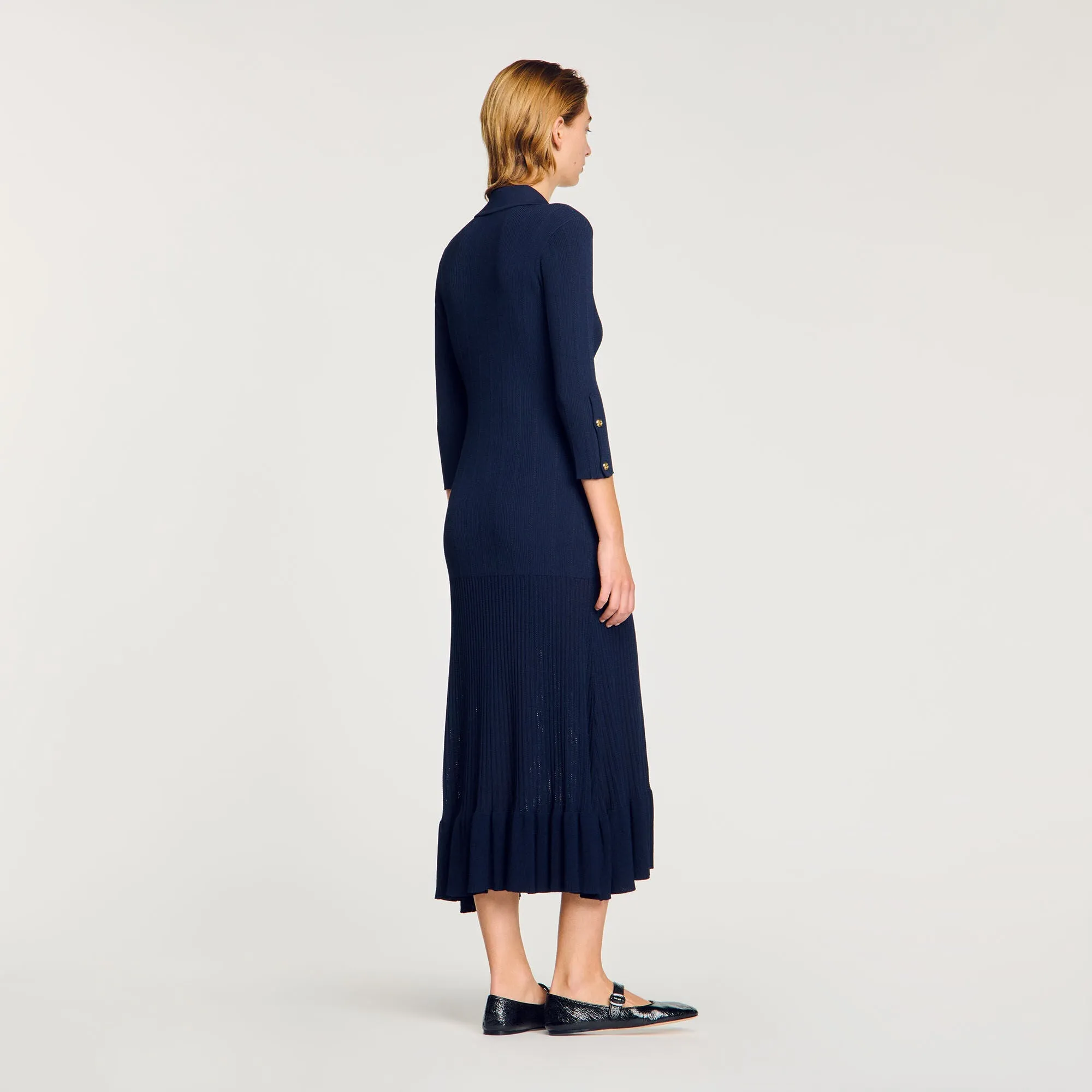 Olympe Knit Maxi Dress Navy Blue