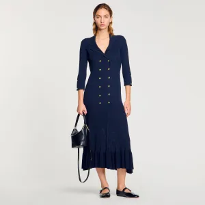 Olympe Knit Maxi Dress Navy Blue