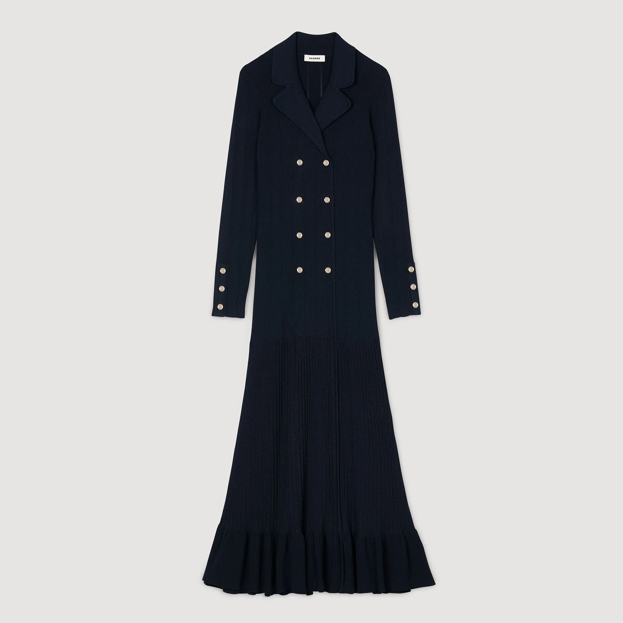 Olympe Knit Maxi Dress Navy Blue