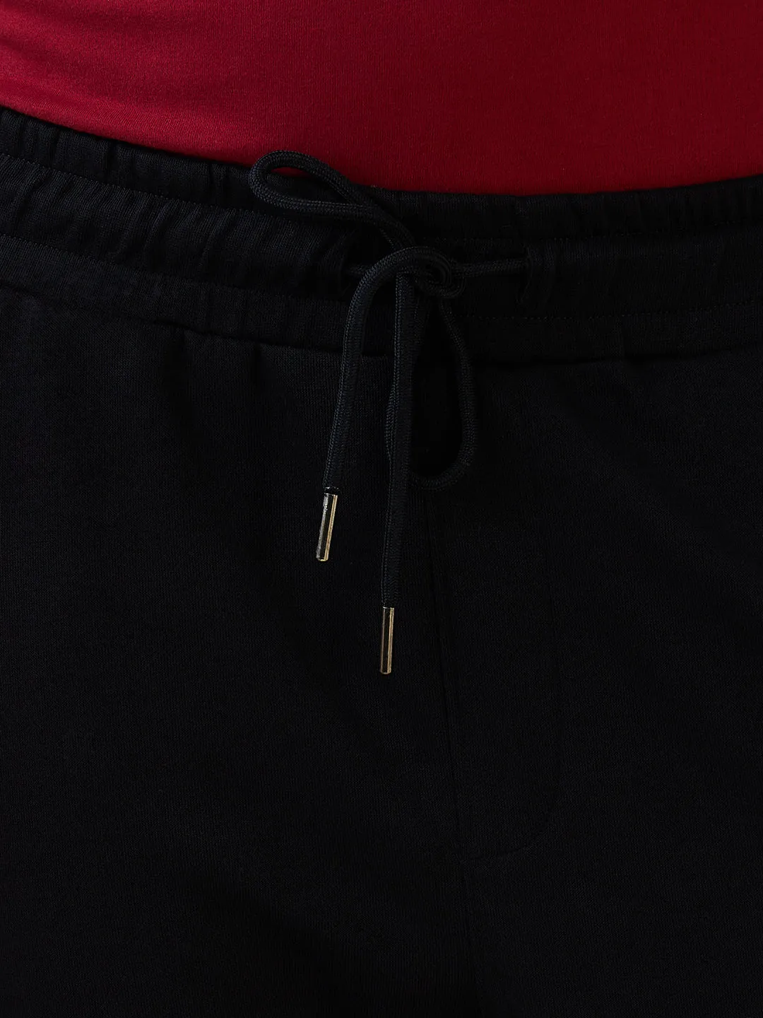 Sleepz Men Black Solid Regular Fit Cotton Blend Trackpant