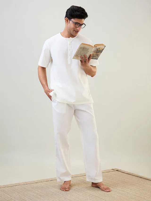 Sleepz Men Fawn Solid Comfort Fit Cotton Pyjama
