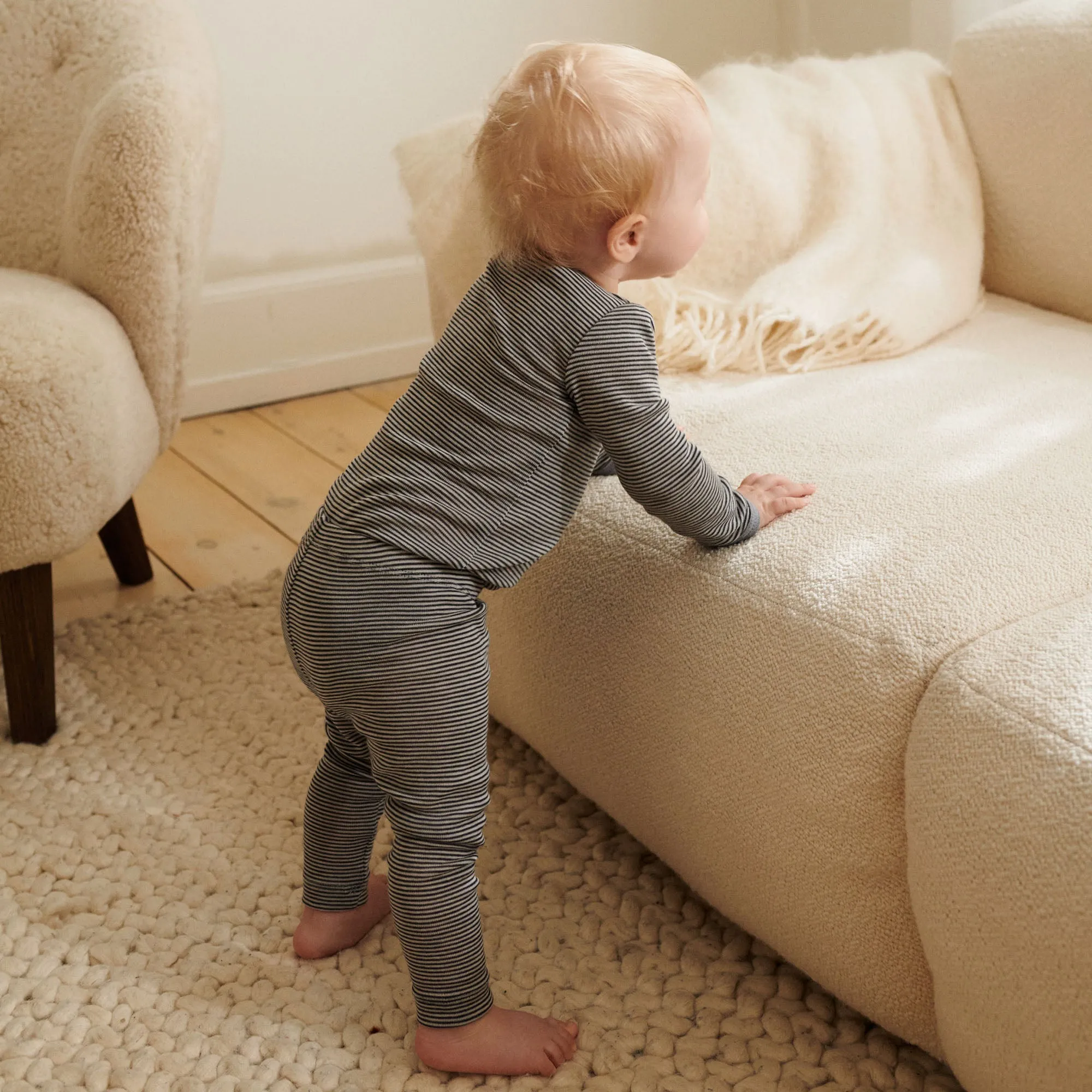 Wool Leggings Agi | Baby - navy stripe