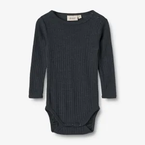 Wool Silk Body L/S Lucca - navy